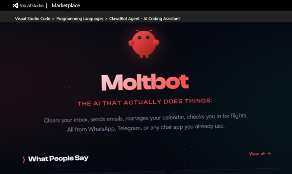ไวรัล AI Moltbot กลายเป็นภัย ช่องโหว่ Moltbot และ Extension ปลอม